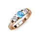 2 - Raea Blue Topaz and Lab Grown Diamond Three Stone Engagement Ring 