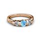 3 - Raea Blue Topaz and Lab Grown Diamond Three Stone Engagement Ring 