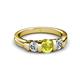 3 - Raea Yellow Diamond and White Lab Grown Diamond Three Stone Engagement Ring 