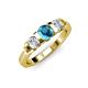 2 - Raea London Blue Topaz and Lab Grown Diamond Three Stone Engagement Ring 
