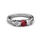 2 - Raea Ruby and Lab Grown Diamond Three Stone Engagement Ring 