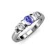2 - Raea Tanzanite and Lab Grown Diamond Three Stone Engagement Ring 
