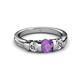 3 - Raea Amethyst and Lab Grown Diamond Three Stone Engagement Ring 