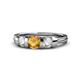 1 - Raea Citrine and Lab Grown Diamond Three Stone Engagement Ring 