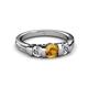 3 - Raea Citrine and Lab Grown Diamond Three Stone Engagement Ring 
