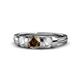 1 - Raea Smoky Quartz and Lab Grown Diamond Three Stone Engagement Ring 