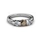 3 - Raea Smoky Quartz and Lab Grown Diamond Three Stone Engagement Ring 