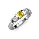 2 - Raea Lab Created Yellow Sapphire and Lab Grown Diamond Three Stone Engagement Ring 