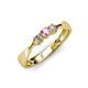 2 - Rylai Pink Sapphire and Lab Grown Diamond Three Stone Engagement Ring 
