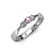 2 - Rylai Pink Tourmaline and Lab Grown Diamond Three Stone Engagement Ring 