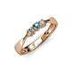 2 - Rylai Blue Topaz and Lab Grown Diamond Three Stone Engagement Ring 