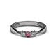 1 - Rylai Rhodolite Garnet and Lab Grown Diamond Three Stone Engagement Ring 
