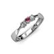 2 - Rylai Rhodolite Garnet and Lab Grown Diamond Three Stone Engagement Ring 