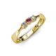 2 - Rylai Rhodolite Garnet and Lab Grown Diamond Three Stone Engagement Ring 