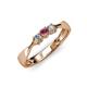 2 - Rylai Rhodolite Garnet and Lab Grown Diamond Three Stone Engagement Ring 