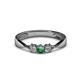 1 - Rylai Emerald and Lab Grown Diamond Three Stone Engagement Ring 