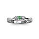 3 - Rylai Emerald and Lab Grown Diamond Three Stone Engagement Ring 