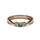 1 - Rylai Emerald and Lab Grown Diamond Three Stone Engagement Ring 