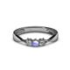 1 - Rylai Tanzanite and Lab Grown Diamond Three Stone Engagement Ring 