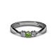 1 - Rylai Green Garnet and Lab Grown Diamond Three Stone Engagement Ring 