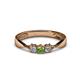 1 - Rylai Green Garnet and Lab Grown Diamond Three Stone Engagement Ring 