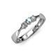 2 - Rylai Aquamarine and Lab Grown Diamond Three Stone Engagement Ring 