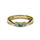 1 - Rylai Emerald and Lab Grown Diamond Three Stone Engagement Ring 