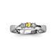 3 - Rylai Yellow Sapphire and Lab Grown Diamond Three Stone Engagement Ring 