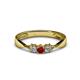 1 - Rylai Ruby and Lab Grown Diamond Three Stone Engagement Ring 
