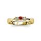 3 - Rylai Ruby and Lab Grown Diamond Three Stone Engagement Ring 