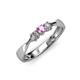 2 - Rylai Pink Sapphire and Lab Grown Diamond Three Stone Engagement Ring 