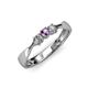 2 - Rylai Amethyst and Lab Grown Diamond Three Stone Engagement Ring 