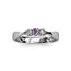 3 - Rylai Amethyst and Lab Grown Diamond Three Stone Engagement Ring 