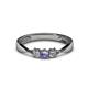 1 - Rylai Iolite and Lab Grown Diamond Three Stone Engagement Ring 