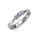 2 - Rylai Iolite and Lab Grown Diamond Three Stone Engagement Ring 