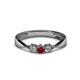 1 - Rylai Ruby and Lab Grown Diamond Three Stone Engagement Ring 
