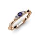 2 - Twyla Lab Grown Diamond and Blue Sapphire Three Stone Ring 