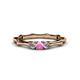 1 - Twyla Lab Grown Diamond and Pink Sapphire Three Stone Ring 