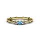 1 - Twyla Lab Grown Diamond and Blue Topaz Three Stone Ring 