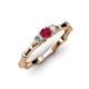 2 - Twyla Lab Grown Diamond and Ruby Three Stone Ring 