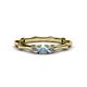 1 - Twyla Lab Grown Diamond and Aquamarine Three Stone Ring 