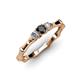2 - Twyla Black and White Lab Grown Diamond Three Stone Ring 