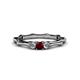 1 - Twyla Lab Grown Diamond and Red Garnet Three Stone Ring 