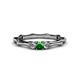 1 - Twyla Lab Grown Diamond and Emerald Three Stone Ring 