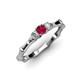2 - Twyla Lab Grown Diamond and Ruby Three Stone Ring 
