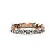 1 - Ashlyn 2.30 mm Blue Topaz and Lab Grown Diamond 3/4 Eternity Band 