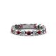 1 - Ashlyn 2.30 mm Red Garnet and Lab Grown Diamond 3/4 Eternity Band 