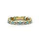 1 - Ashlyn 2.30 mm London Blue Topaz and Lab Grown Diamond 3/4 Eternity Band 