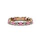 1 - Ashlyn 2.30 mm Pink Sapphire and Lab Grown Diamond 3/4 Eternity Band 