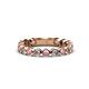 1 - Ashlyn 2.30 mm Pink Tourmaline and Lab Grown Diamond 3/4 Eternity Band 